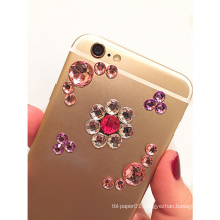 MOQ 500 Custom Adhesive Rhinestone Crystal Sticker,Mobile Phone Decoration Sticker